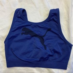 Puma blue logo sports bra